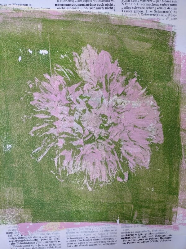 barb@home: Blumen, Vintage-Papier & Gel Press