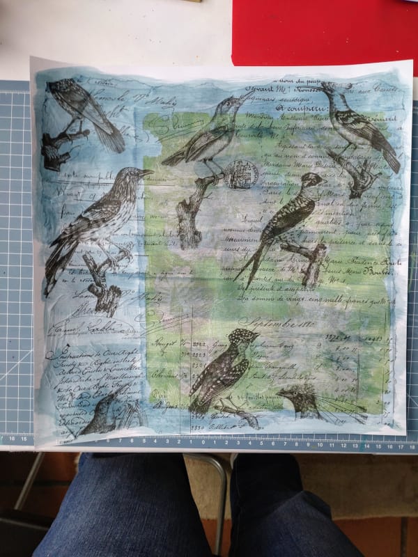 barb@home: Blumen, Vintage-Papier & Gel Press